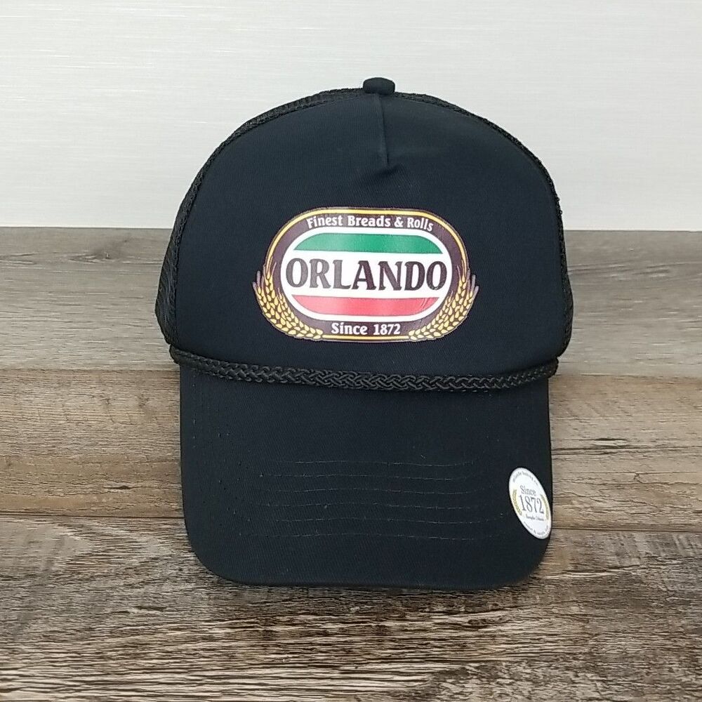 Port Authority Orlando Bread Black Baseball Cap Mesh Back Adjustable